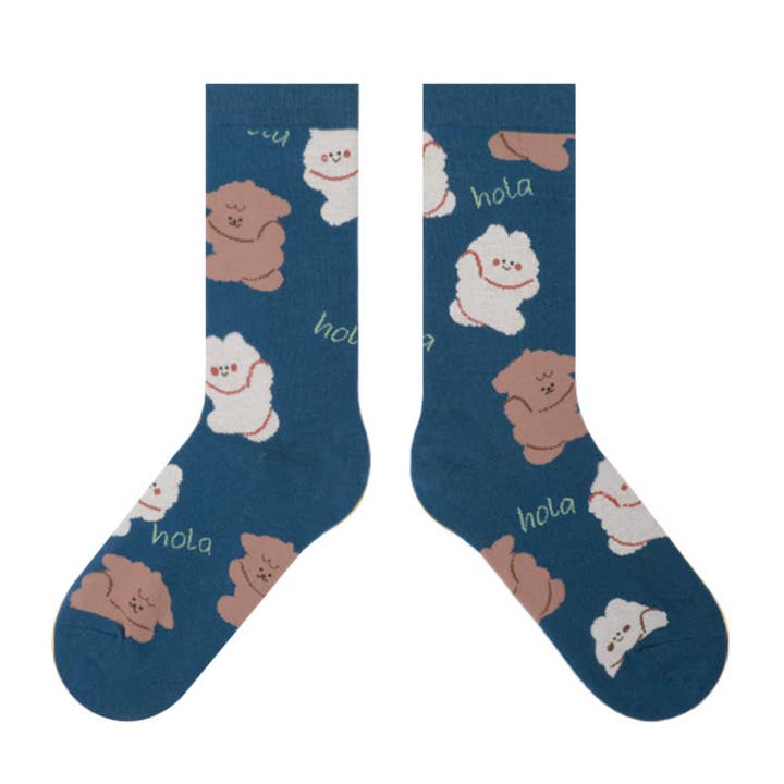 Cute Animal mid-high cotton Unisex socks, Size 3.5-7 for wholesale by GYstudios