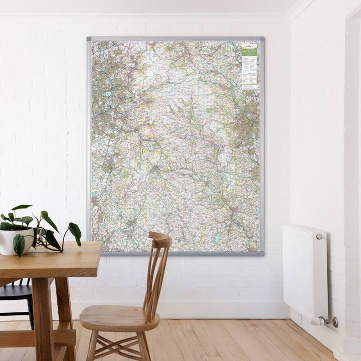 Peak District - UK National Park Wall Map for wholesale by Map Marketing Limited