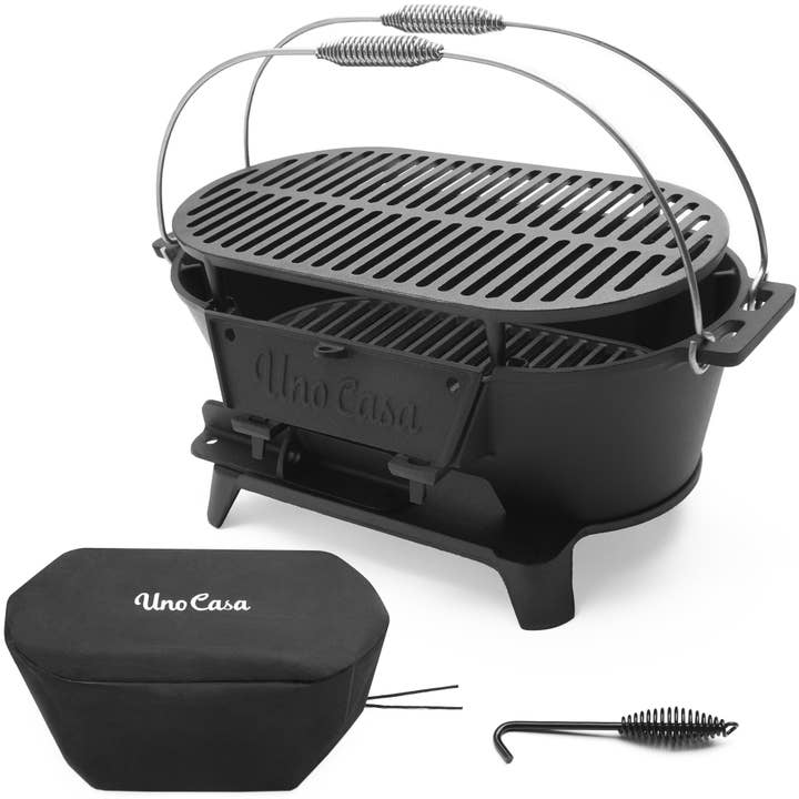 Uno Casa - Wholesale Outdoor Grill Tools - Uno Casa Hibachi Grill - Pre-Seasoned Small Charcoal Grill