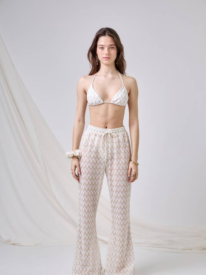 Transparent Bell-Bottom Beach Pants - Daylight for wholesale by Aulala Paris