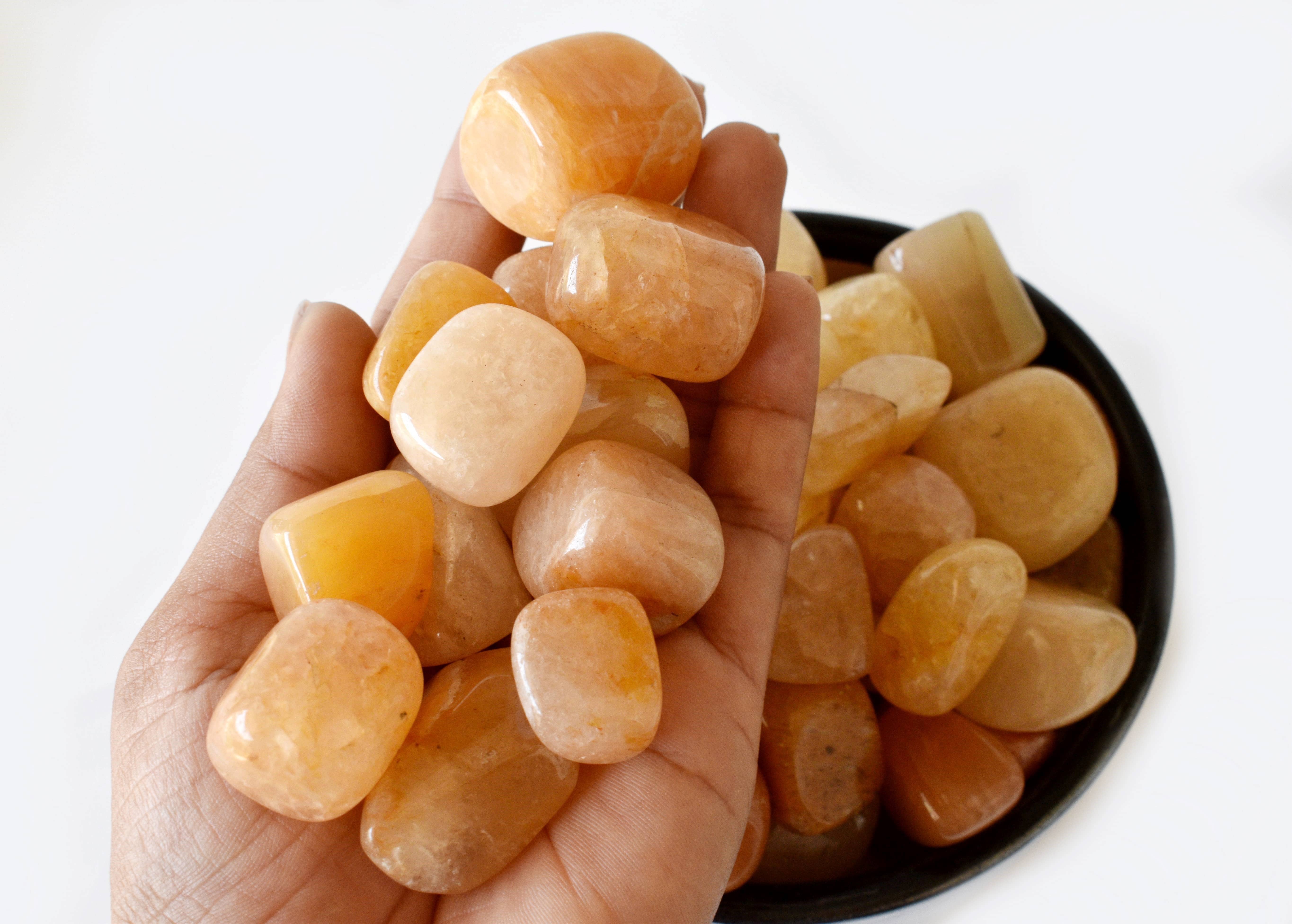 Soothing Crystals – Engroshandel Spirituelle sten og krystaller – 100g Poleret Sten | Gul Aventurin | Helende Poleret Sten7