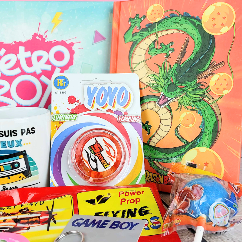Génération Souvenirs - Vendita all'ingrosso Confezioni regalo - Rétro Box - 100% Uomo - Scatola regalo anni '80 e '902