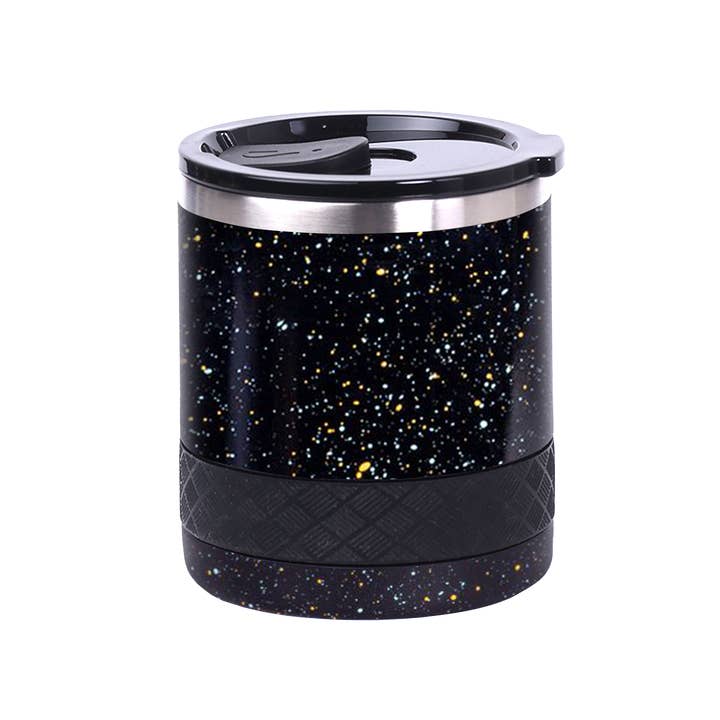 Elemental - Wholesale Insulated Mug/Tumbler - Tumbler - 10oz Recess Lowball Black Speckle Stainless Steel