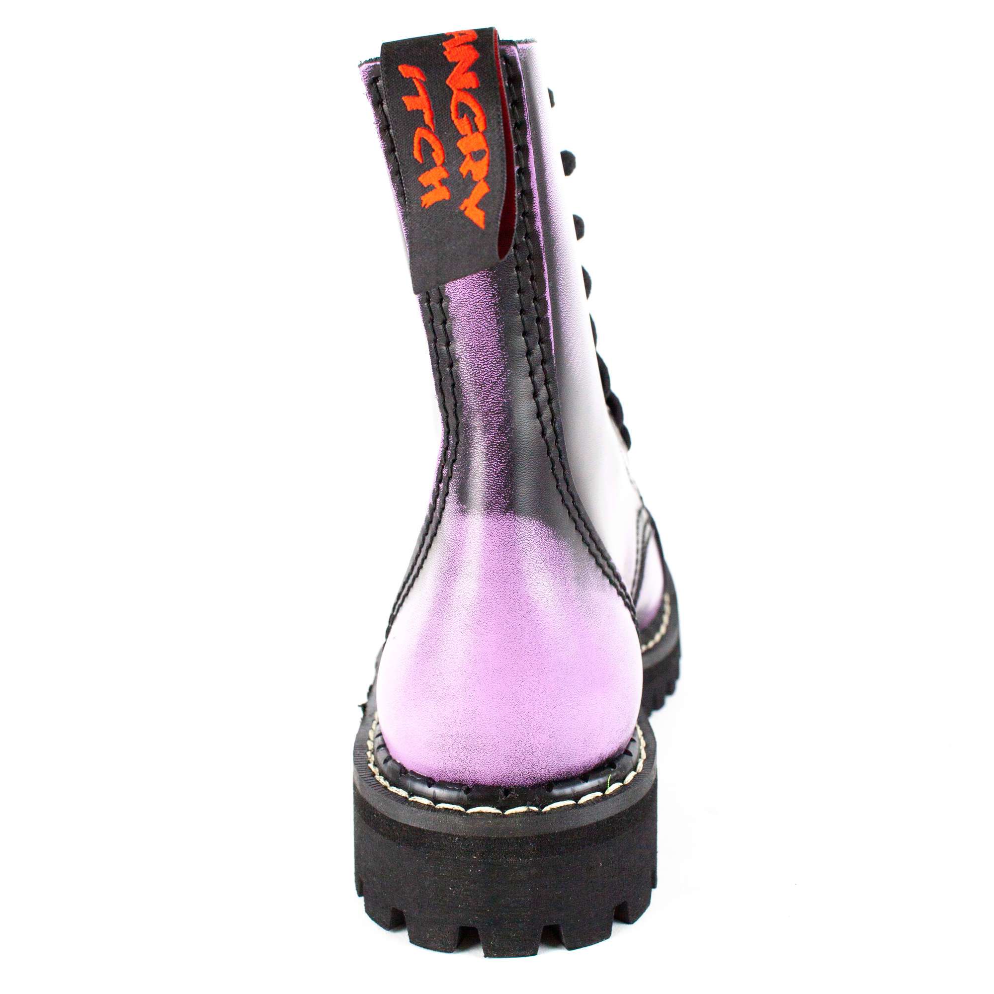 Angry Itch - Premium Boots - Vendita all'ingrosso Anfibi/stivali militari - Donna - Stivali in pelle viola effetto usurato a 8 occhielli4