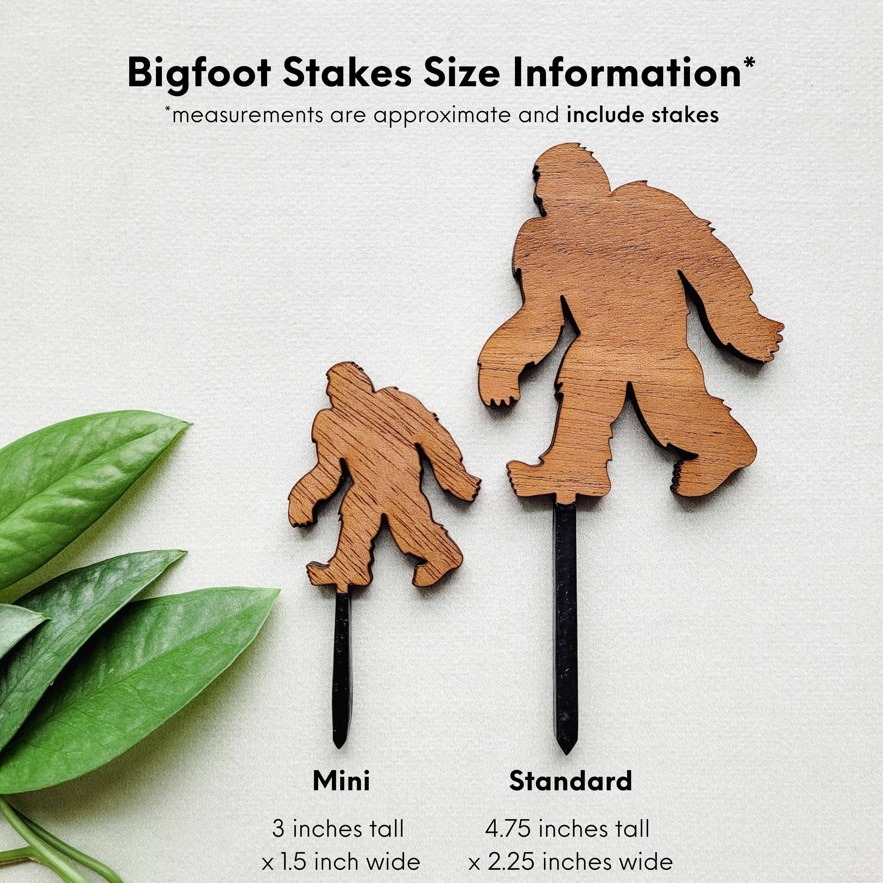 Leaf & Node - Wholesale Garden/Lawn Stake - Bigfoot Sasquatch Decorative Plant Stake (Wood, 2 Sizes)2