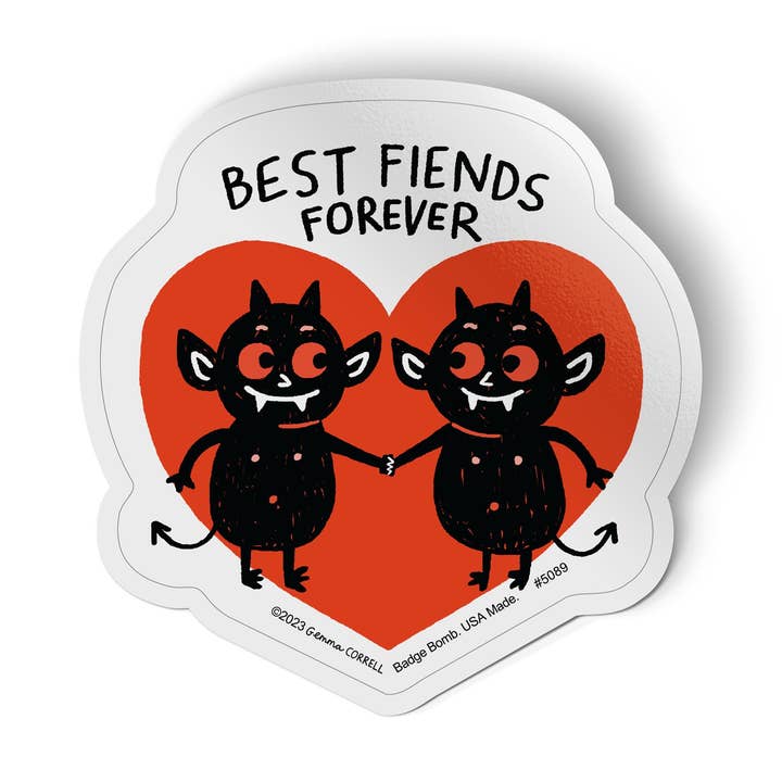 Badge Bomb - Wholesale Sticker - Best Fiends Forever Heart Sticker by Gemma Correll0