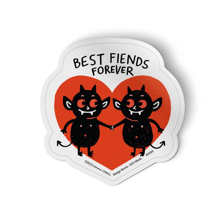 Badge Bomb - Wholesale Sticker - Best Fiends Forever Heart Sticker by Gemma Correll