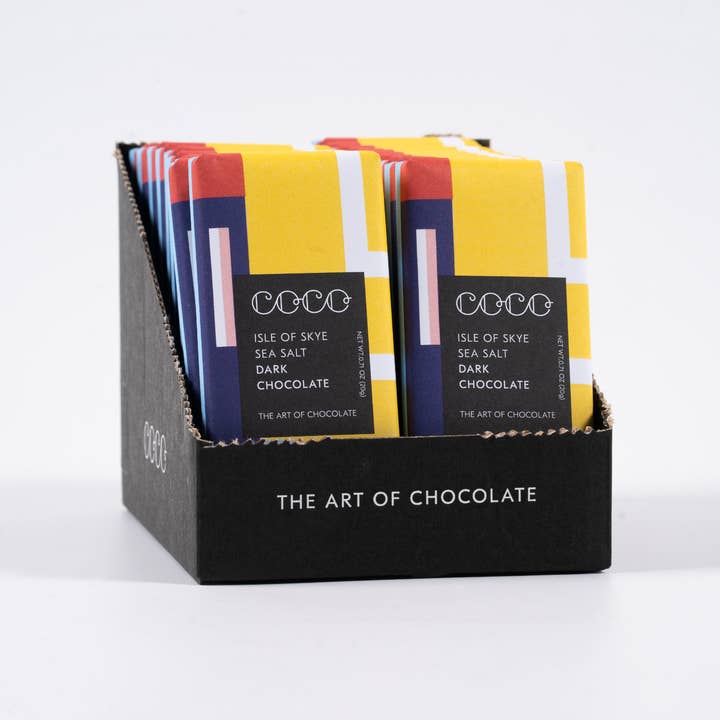 COCO Chocolatier - Wholesale Chocolate Bar - Isle of Skye Sea Salt Dark Mini Chocolate Bar (Pack of 24)