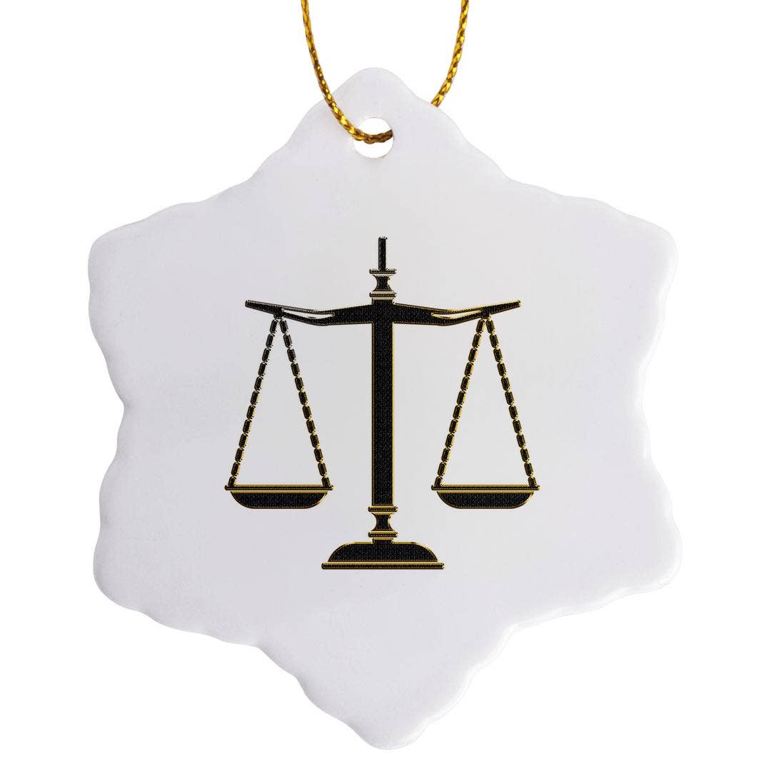 3dRose - Wholesale Ornament - 3dRose, Elegante Zwart-Gouden Weegschaal van Gerechtigheid, Ornament7