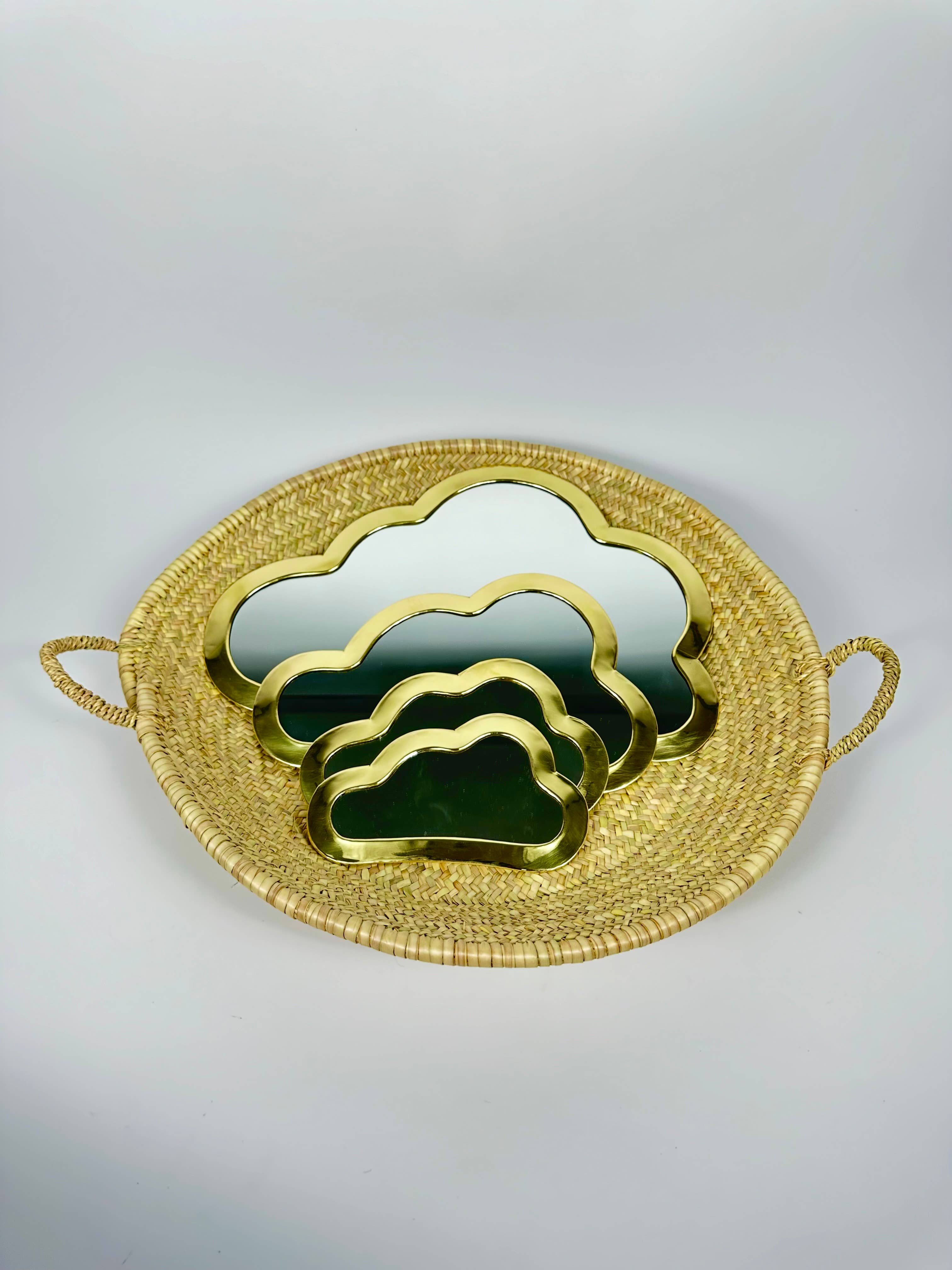 Mikwi – wholesale Väggspegel – Set med 4 molnspeglar i mässing, väggspegel för upphängning9