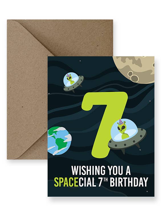 Spacecial 7th Birthday Card for wholesale by IMPAPER