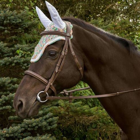 Equine Couture Rainbow Fly Bonnet with Crystals for wholesale by JPC Equestrian