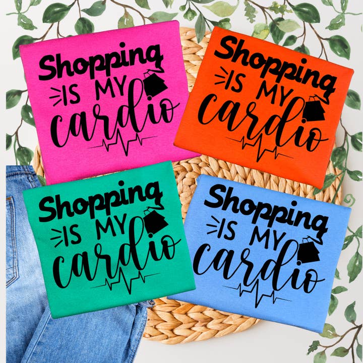 T-shirt Shopping Is My Cardio pour la vente par Duck Creations Wholesale