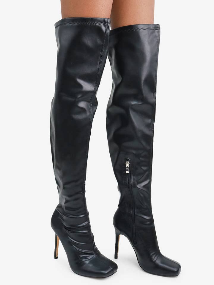 Lemonade Shoes - Wholesale Boots - Women's - THAT GLOW - Thigh High Stiletto Heel Boot w/ Inside Zipper6