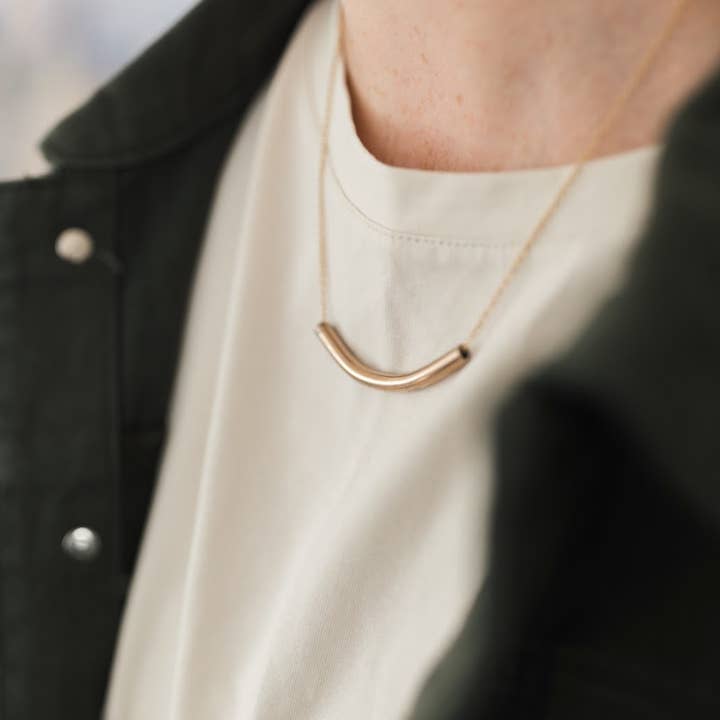 Bent Not Broken Copper & Gold Plated Necklace for wholesale by Mend on the Move