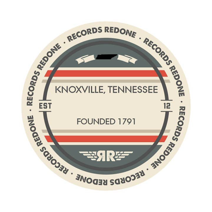 Records Redone - Wholesale Wall Accent - Knoxville Skyline Records Redone Label Vinyl Record Art