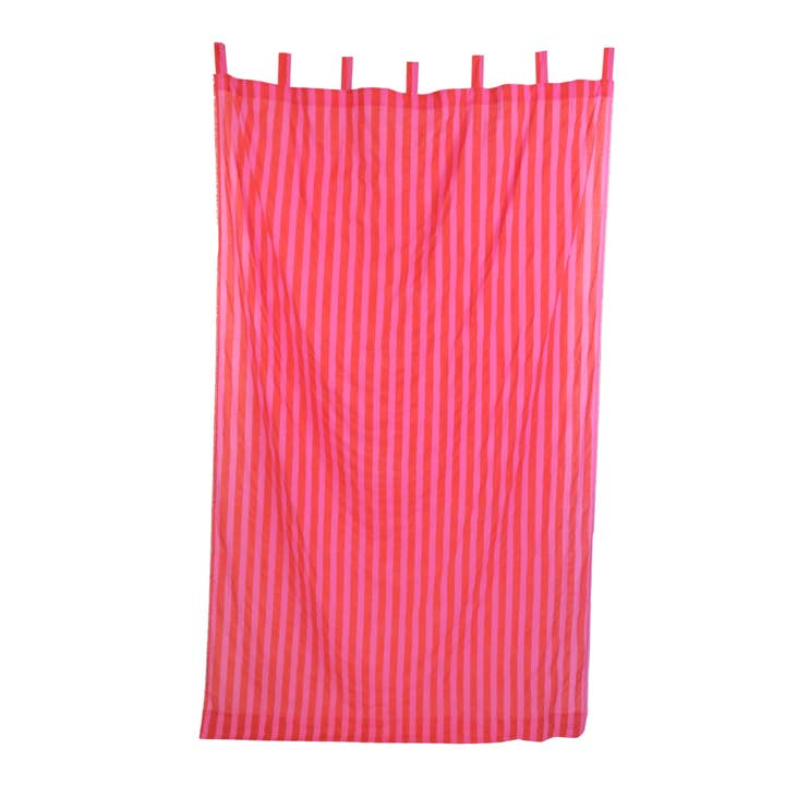 Curtain Panel in Pink and Red Cabana Stripe and other Purchase Wholesale sheer voile fabric. Free Returns & Net 60 Terms on Faire trending on Faire.