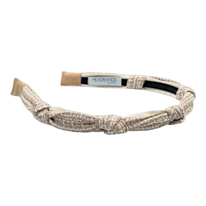 Knotted Tweed Headband - Cream Beige for wholesale by Headbands of Hope | One Purchased One Donated