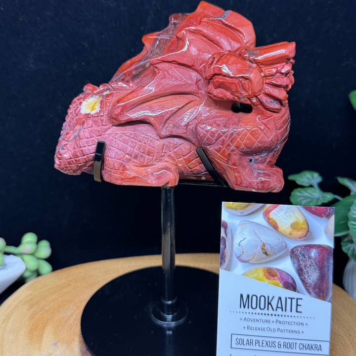 1.8 lb Mookaite dragon castle carving G816 for wholesale by The 7 Directions