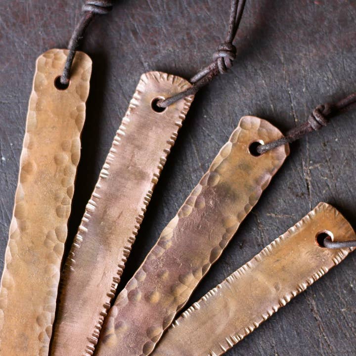 Wicks Forge - Wholesale Bookmark - Copper Bookmark - Line Texturing