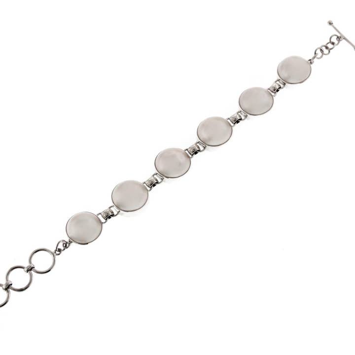 925 zilveren 6 schakel Stille Oceaan echte witte mabe parel sterling armband voor wholesale door FifiRose