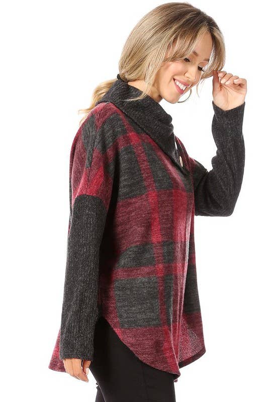 Chris & Carol Apparel - Wholesale Tunic - Women's - X211308T-PLAID PLUS SIZE TOP6