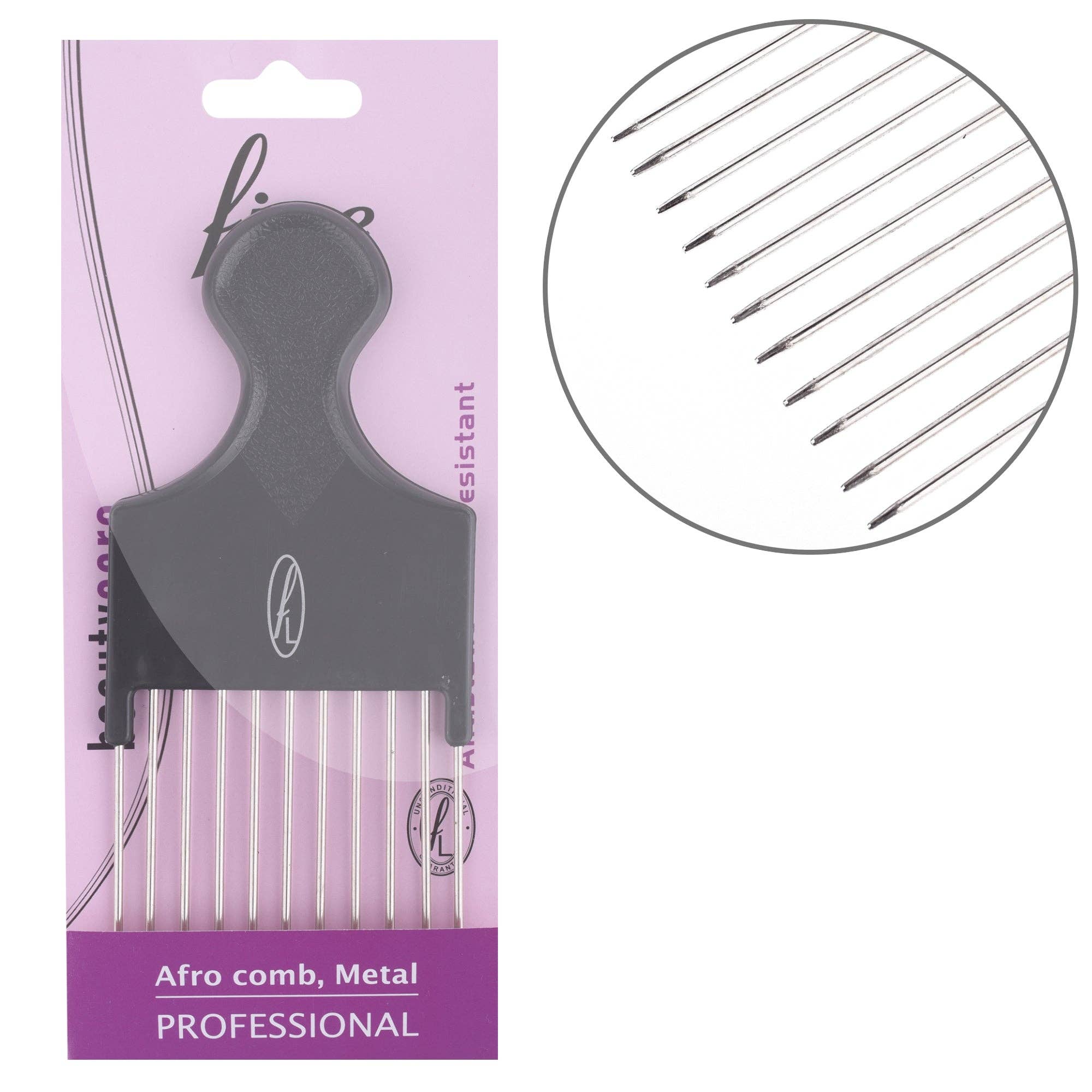 Fine Lines (UK) Ltd - Wholesale Hair Brush/Comb - Afro Metal Comb 108-011