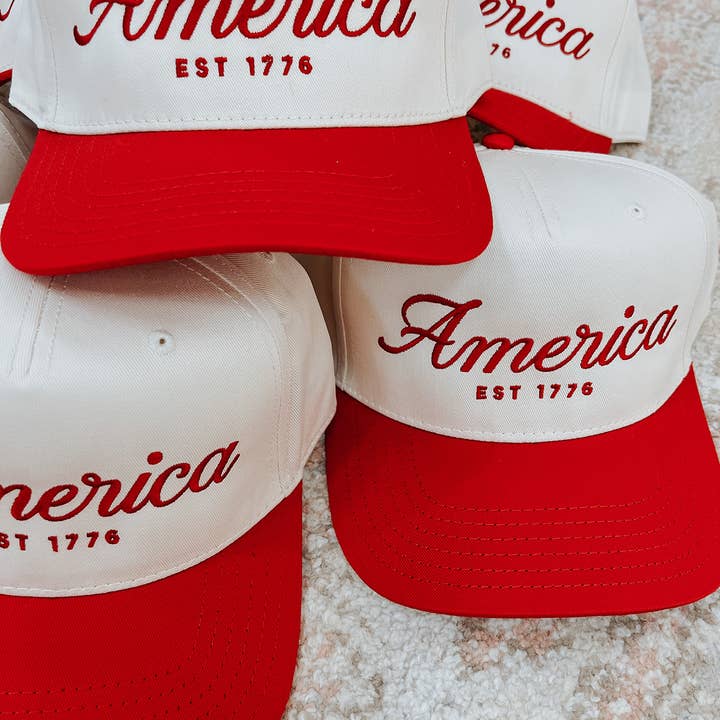 Maddon and Co - Wholesale Trucker Hat - Women's - America Trucker Hat - Red *Memorial Day/4th of July*
