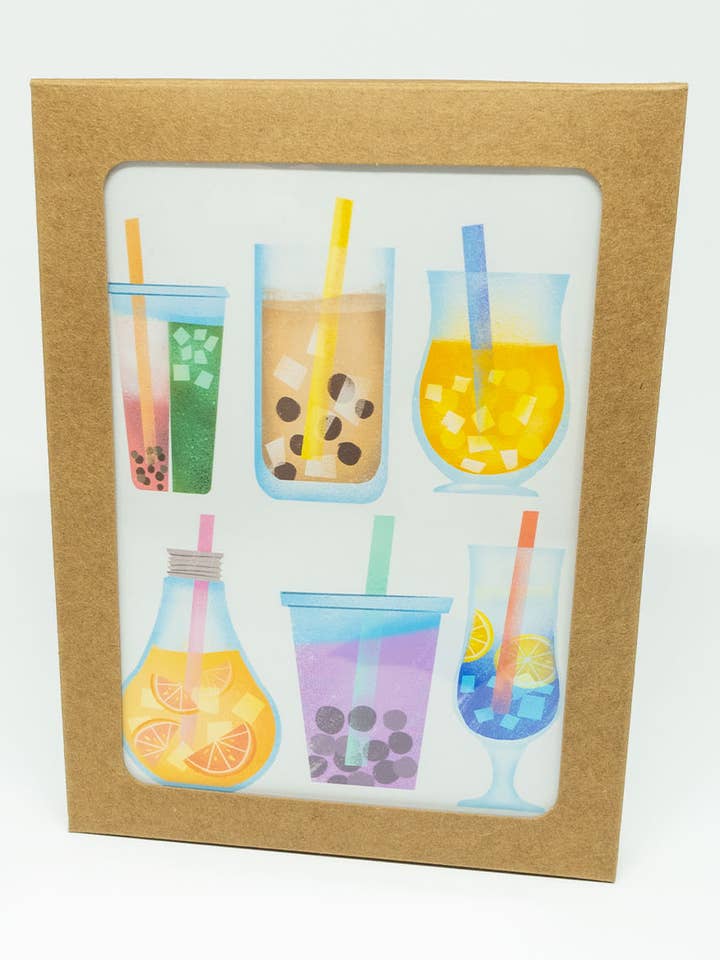 Let's Get Boba - Carte de vœux (paquet de 5) pour la vente par Sheila Wong