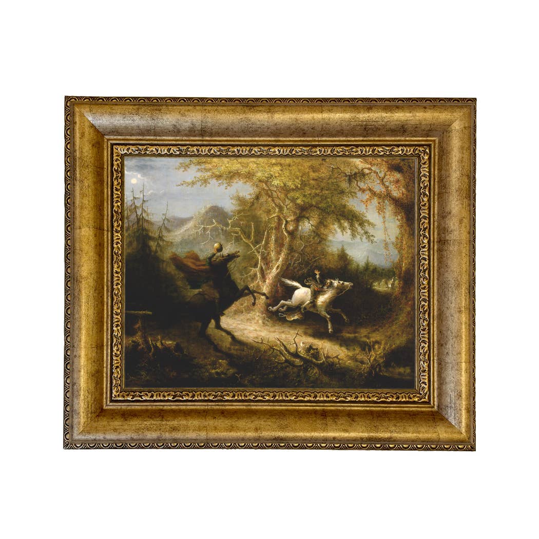 Madison Bay Co. - Historical Home Decor Reproductions - Wholesale Schilderen/Tekenen - Schilderijafdruk van de Ruiter zonder Hoofd die Ichabod Crane Achtervolgt34