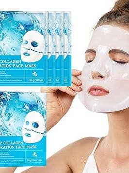 Biologisch collageen gezichtsmasker, 4 stuks biologisch Koreaans masker, oplosbaar masker, verjongend, hydraterend en anti-veroudering. voor wholesale door Queenshopbeauty