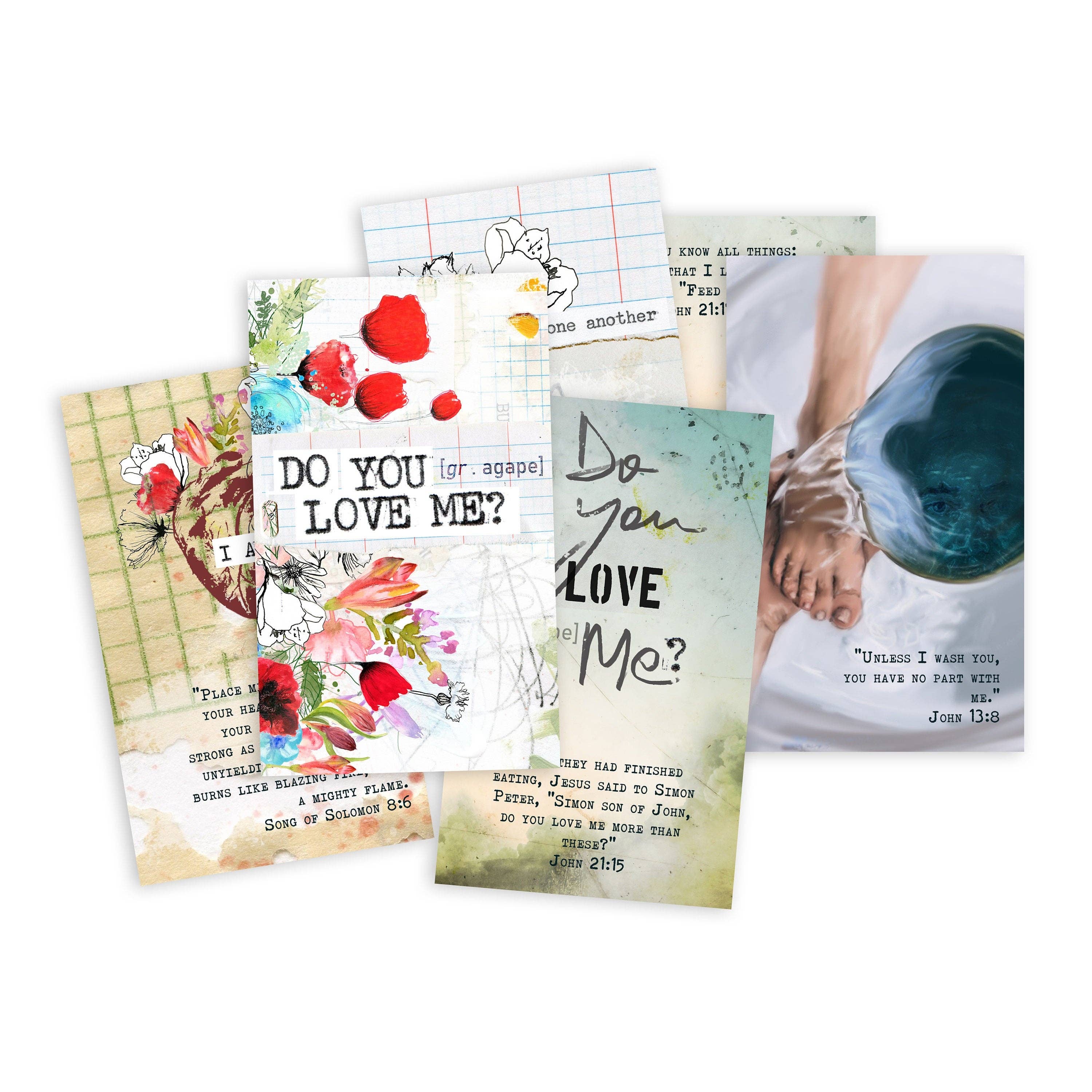 Open Journey - Wholesale Religious Card - Do you love Me? - set of 40 illustrated Bible Journaling Cards with Bible verses3