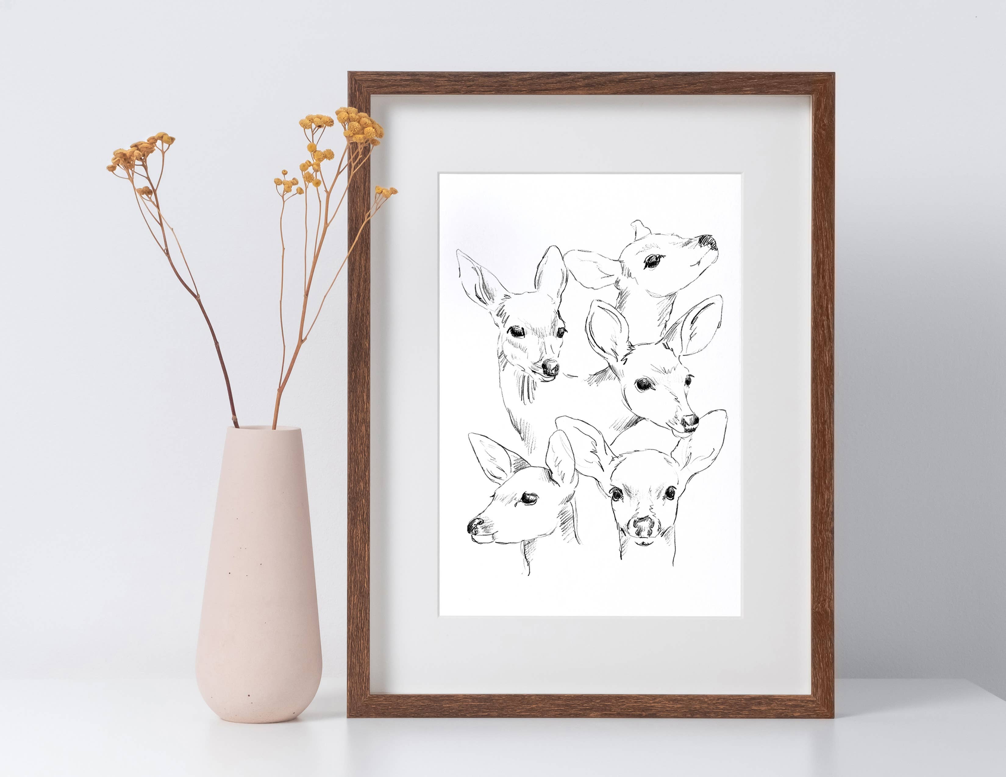 NorthHouse Creative Co. - Wholesale Art Print - Fawn Illustration Sketch Art Print5