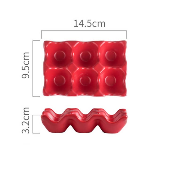 Homerely - Wholesale Egg Cup/Holder - Ceramic 6 Grids Egg Holder