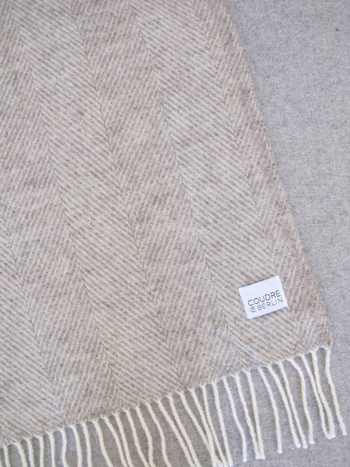 Manta Lã em Calcário Herringbone por atacado de Coudre Berlin