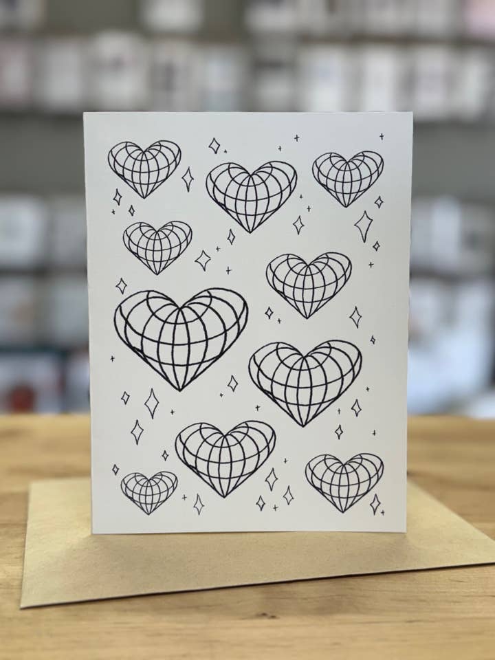 Disco Hearts "Color Me" | Carte de vœux pour la vente par Covered With Art
