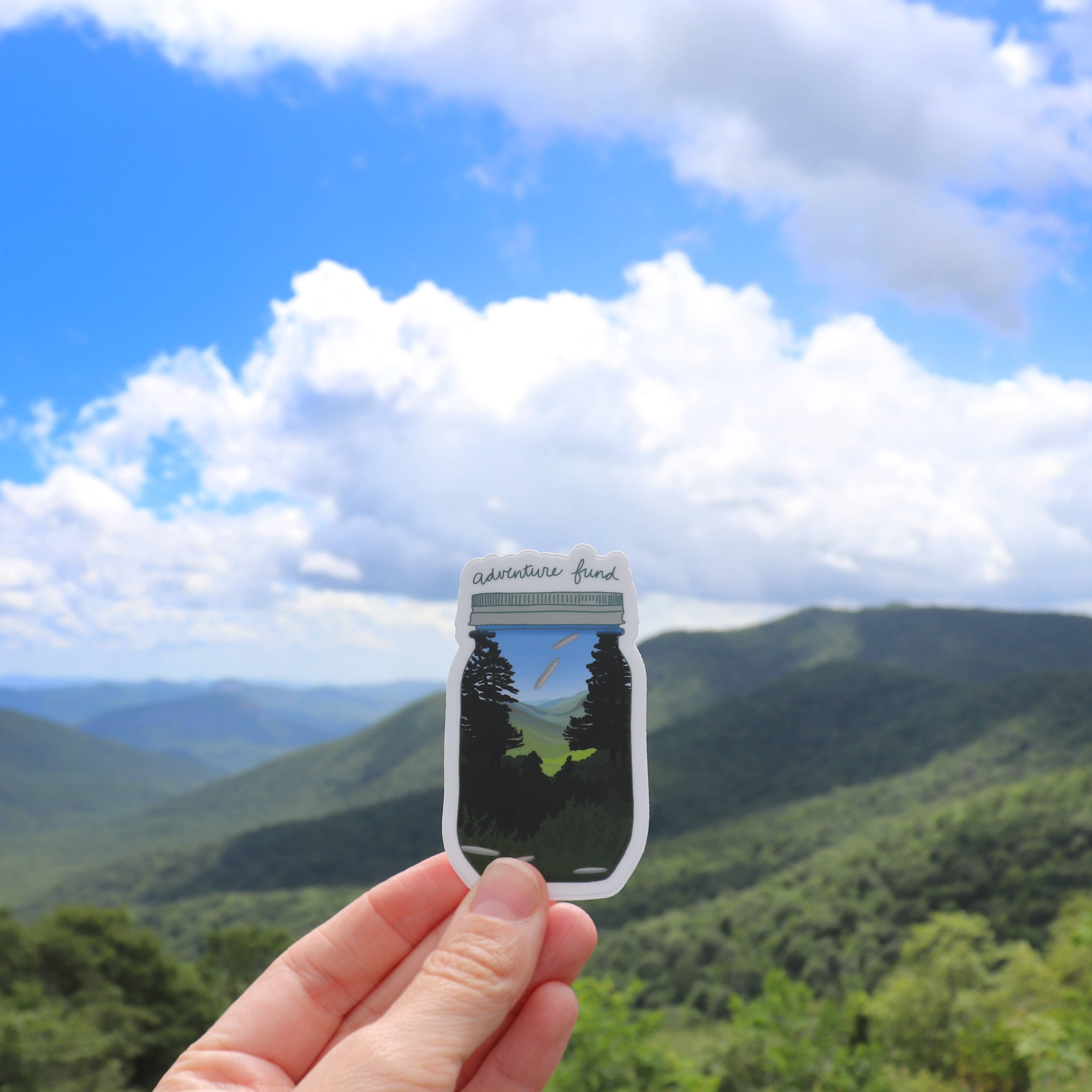 Rachel Alvarez Art - Wholesale Sticker - Adventure Fund Sticker 3 mountain scene3
