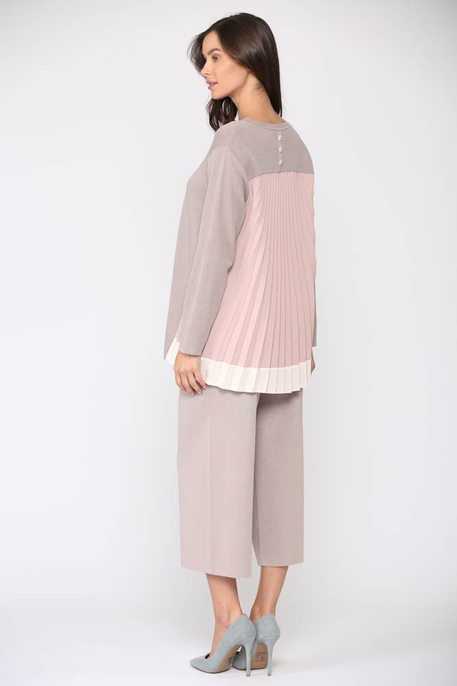 Joh Apparel – Großhandel Tunika – Damen – Summa Gerippter Strick mit Akkordean-Plissee-Rücken1