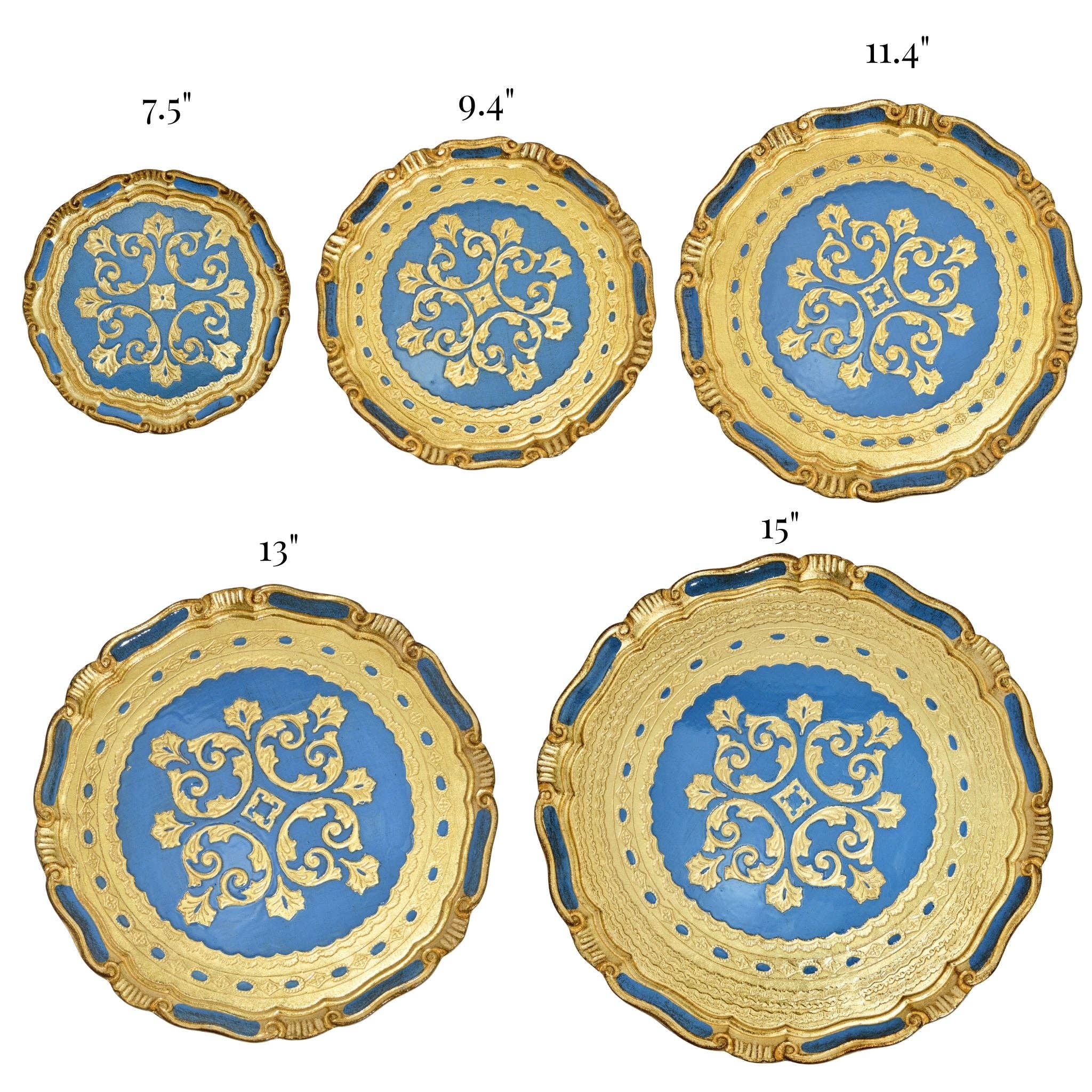 Via Graceffo - Wholesale Decorative Tray - Florentine Carved Gilded Wood Circle Tray, Made in Italy13
