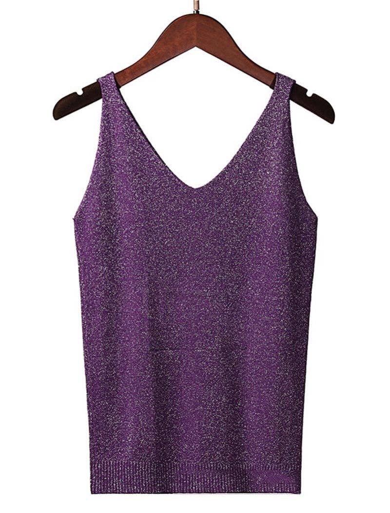 safistyle - Wholesale Camisole - Women's - Glitter V-Neck Cami Top8