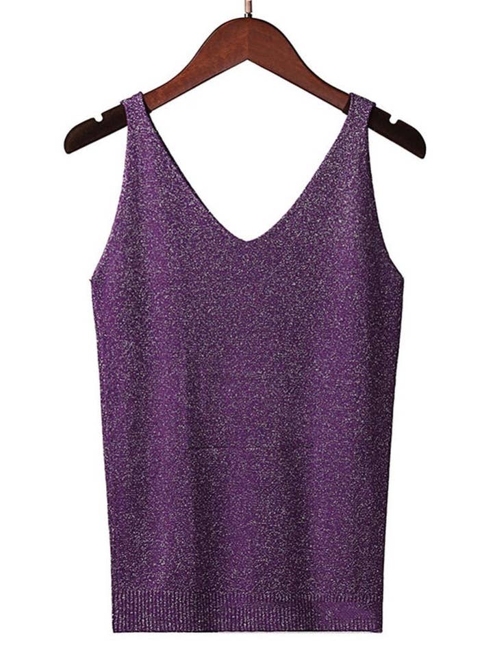 safistyle - Wholesale Camisole - Women's - Glitter V-Neck Cami Top8