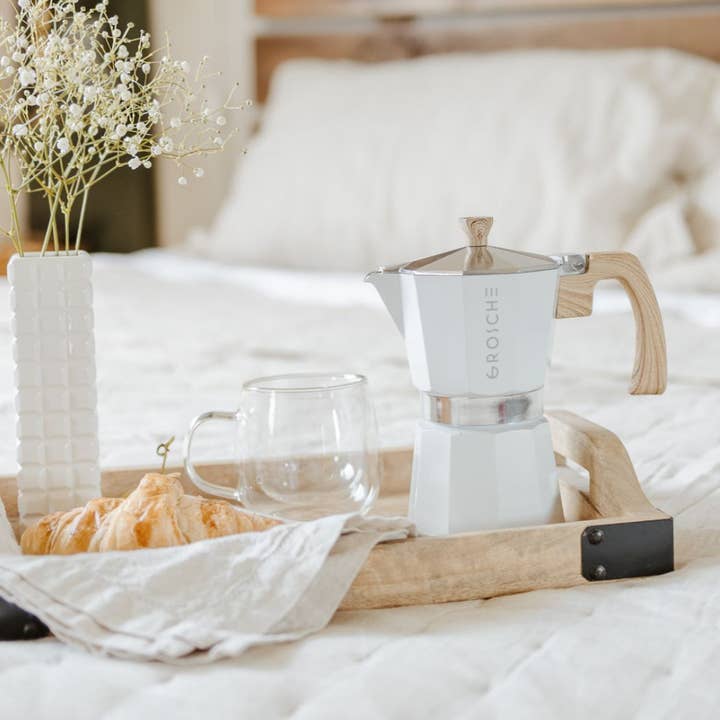 GROSCHE International – wholesale Espresso maker – GROSCHE MILANO Stovetop Espresso Maker - White
