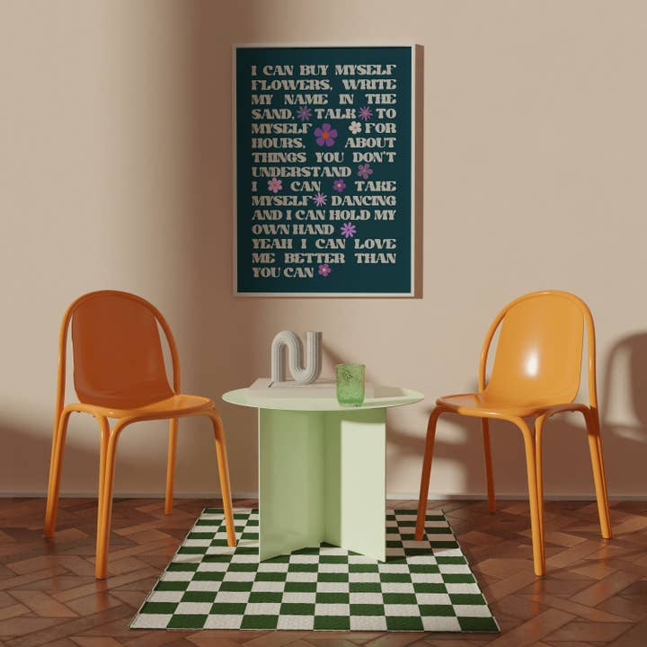 Flowers | Stampa del testo di Miley Cyrus, musica da parete, per la vendita all'ingrosso da parte di Moo and May Studio