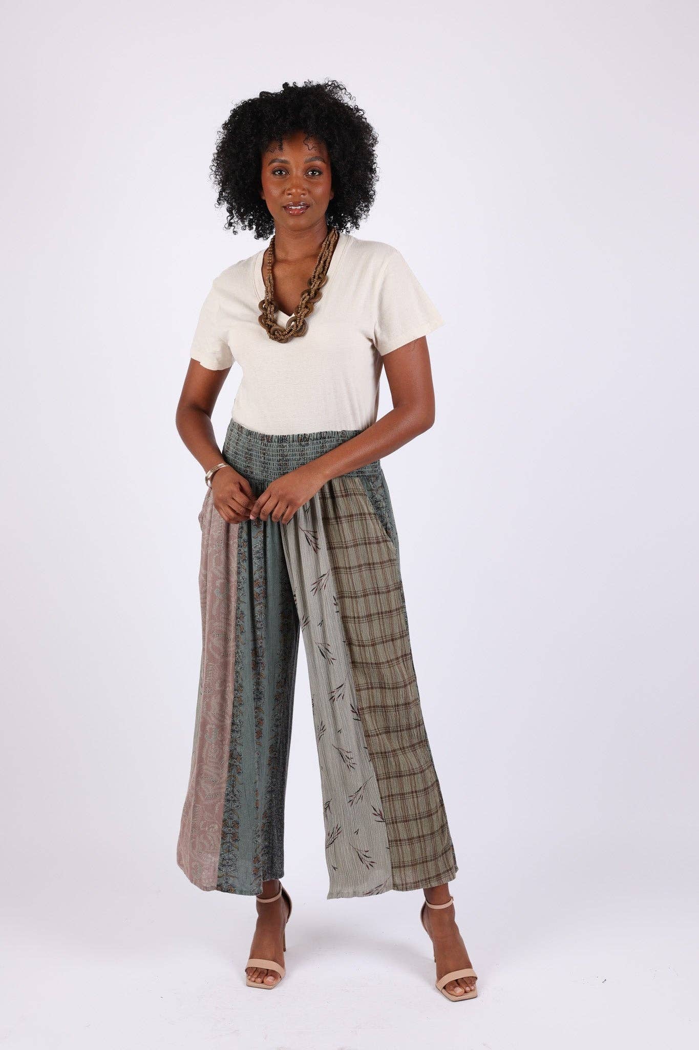 Sacred Threads - Vendita all'ingrosso Pantalone - Donna - Pantaloni Palazzo Patchwork Vintage Terrosi (Sogno Selvaggio Intrecciato)5