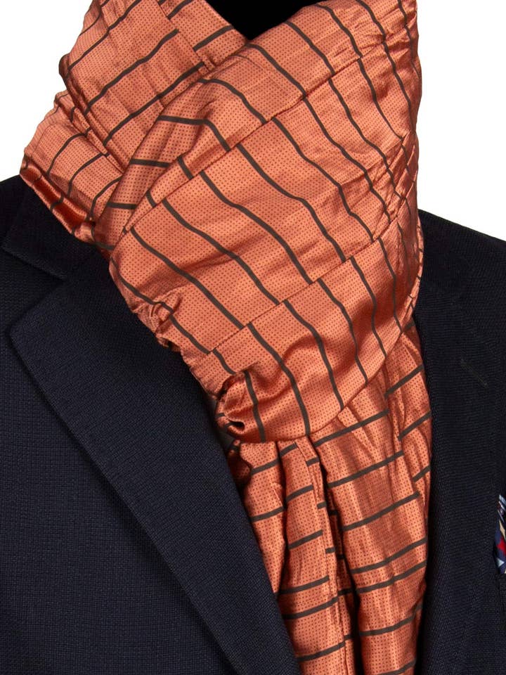 Cachecol de Seda Rosa Antigo Vintage Patchwork Padrão Cinza Antracite S764 por atacado de Graffeo Cravatte