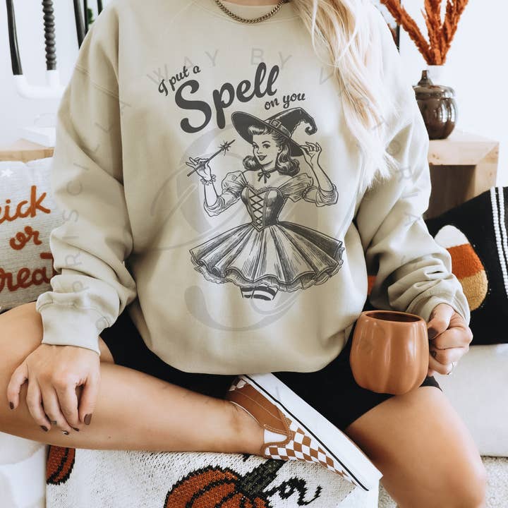 9 Priscilla Way - Wholesale Graphic Sweatshirt - Women's - Spell Halloween Shirt