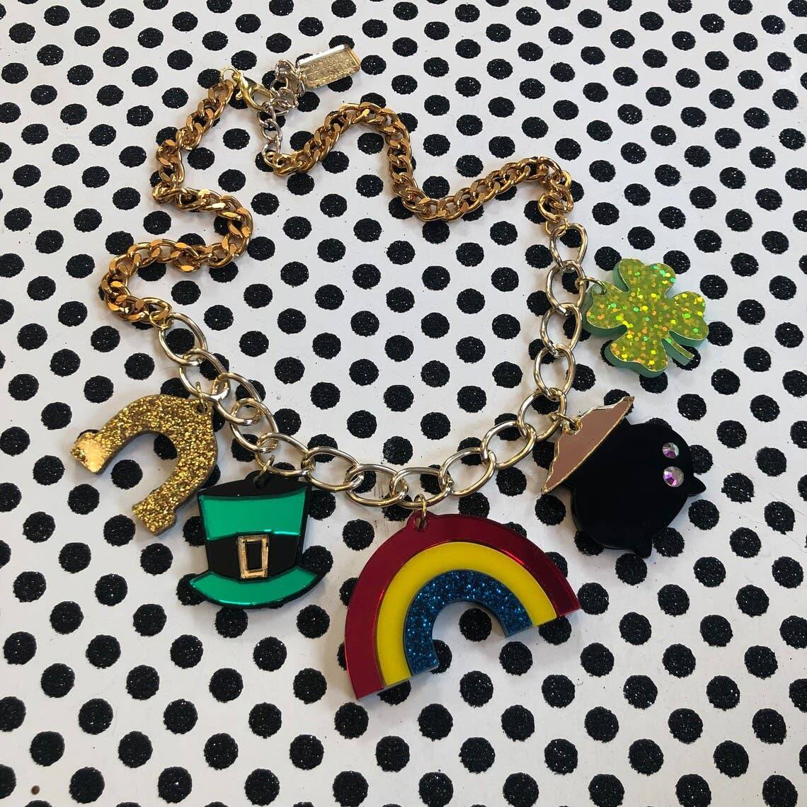 I'm Your Present – wholesale Pendant/charm necklace – Irish Charm St Patrick's Day Laser Cut Acrylic Necklace4