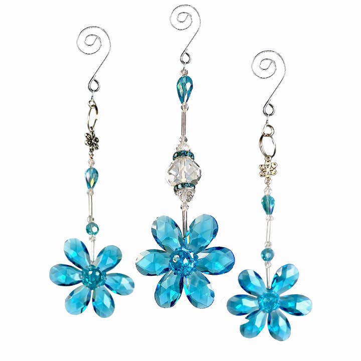 Flor Azul Cristal, Decoración de Cristal para Bodas de Navidad para venta al por mayor de Crystalize Home