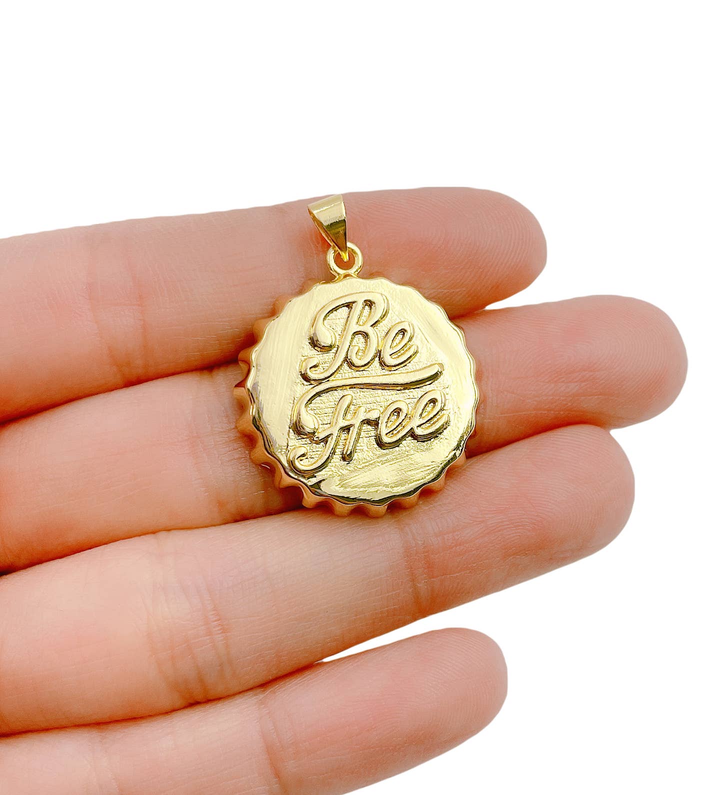 Beads Creation - Wholesale Individual Charm/Pendant - Gold Filled Soda Cap Pendant Charm Pendant, CP13041