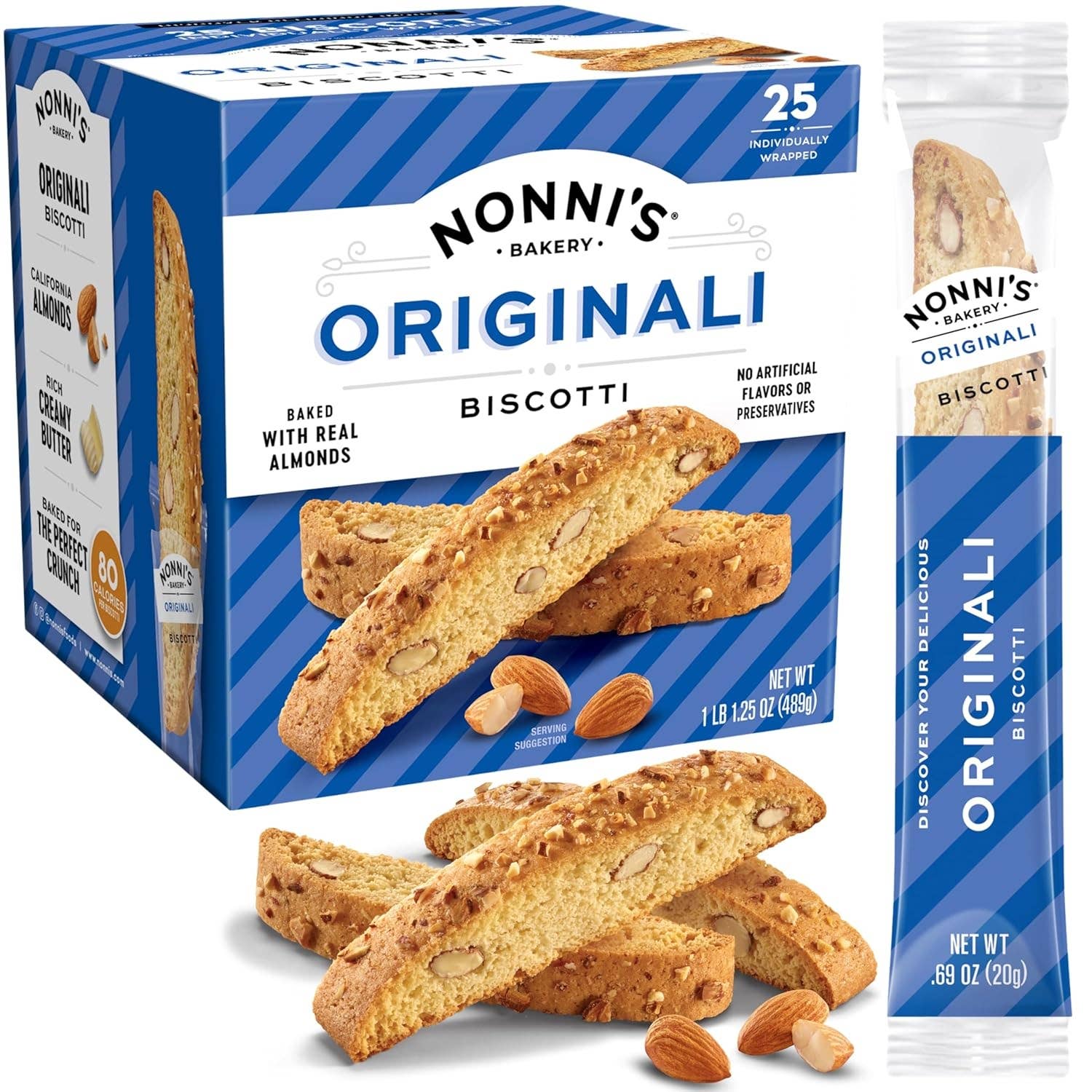Long Island Candy Factory - Wholesale Cookie - Nonni's Originali Biscotti Wrapped 25 ct 21.5 oz Changemaker0
